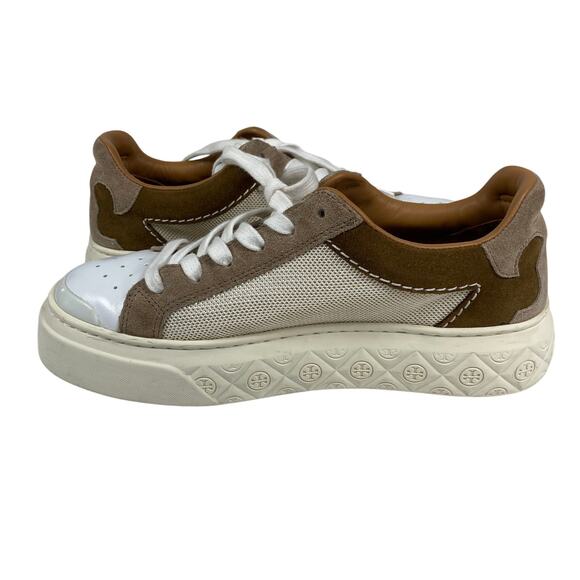 Tory Burch Lady Bug Sneaker Cream Brown Womens Size 6.5 - Picture 7 of 15